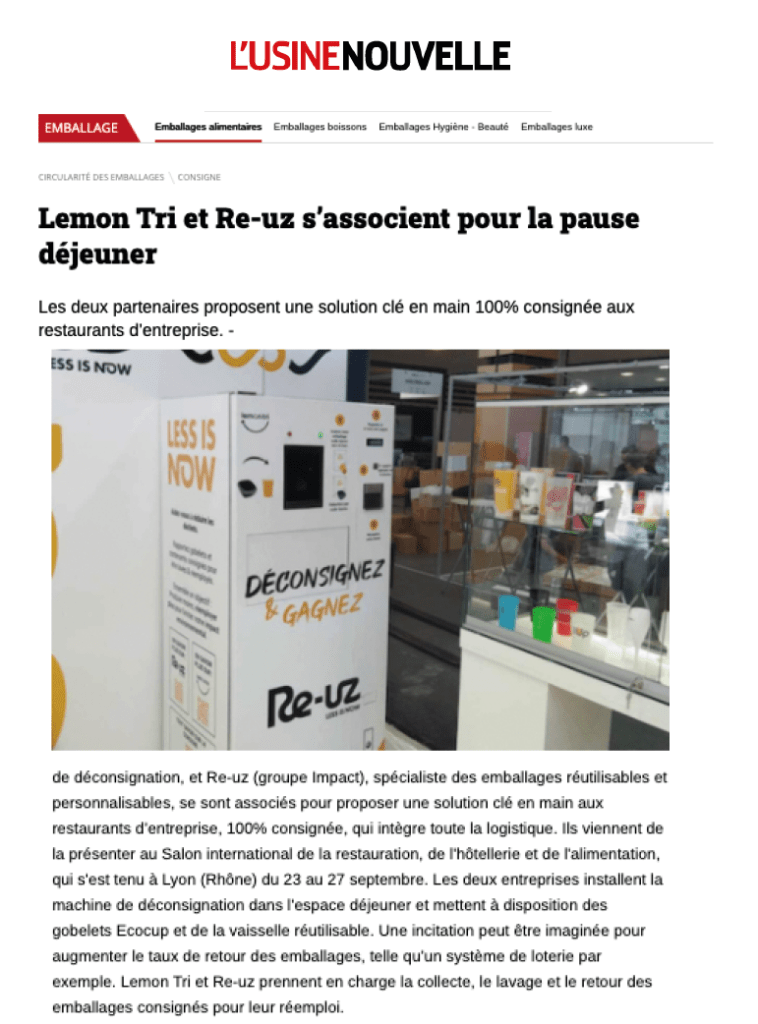 Retombées Presse Lemon Tri - L'Usine Nouvelle