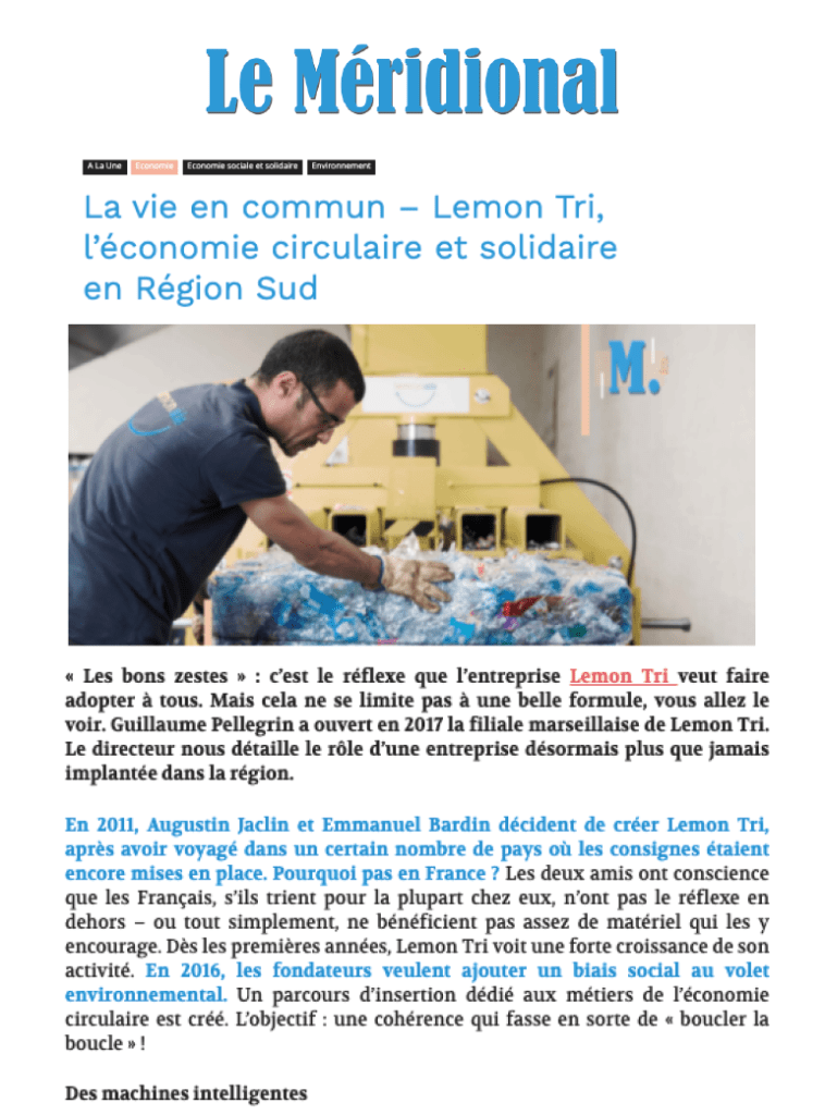 Retombées Presse Lemon Tri - Le Méridional