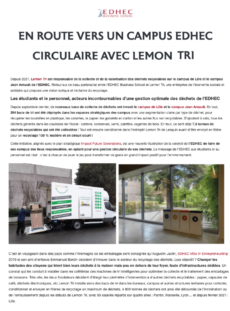 Retombées Presse Lemon Tri - EDHEC Business School